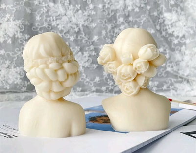 Molde de Silicona BUSTO MUJER 3D/ OJOS VENDADOS VELA YESO CEMENTO