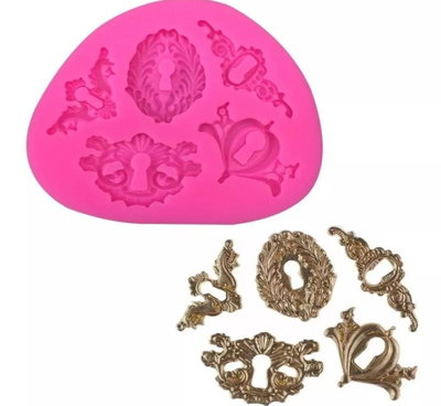 Molde de silicona Cerraduras x5 PORCELANA DECORACION