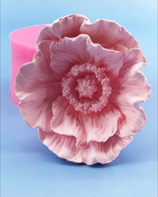 Molde de Silicona Flor Amapola F7 VELA YESO CEMENTO