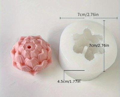 Molde de Silicona Flor de Loto L7 VELA YESO CEMENTO