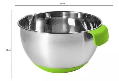 Bowl Batidor de Acero Con Base Antideslizante y Asa de Silicona REPOSTERIA DECORACION