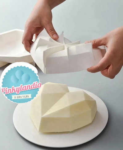 Molde de silicona Corazón Diamantado  REPOSTERIA DECORACION