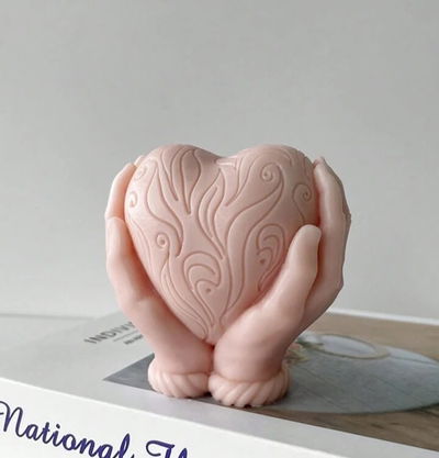 Molde de silicona Manos Corazón   VELA YESO RESINA 116