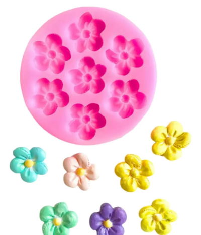 Molde de Silicona 7 MINI FLORES CON 5 PETALOS