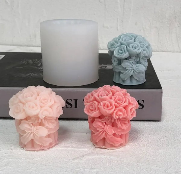 Molde de Silicona Mini Ramito de Flores 3527 VELA YESO CEMENTO