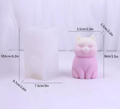 Molde de Silicona Gato Gordito 3711) VELA YESO CEMENTO
