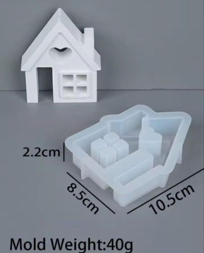 Molde de Silicona Casita x1  3770 YESO CEMENTO
