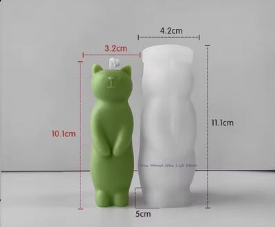 Molde de Silicona  Gatito de Pie 🐈‍⬛ ( 3671) VELA YESO CEMENTO