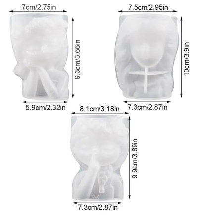 Molde de Silicona Maceta Nena Soñadora YESO CEMENTO VELA