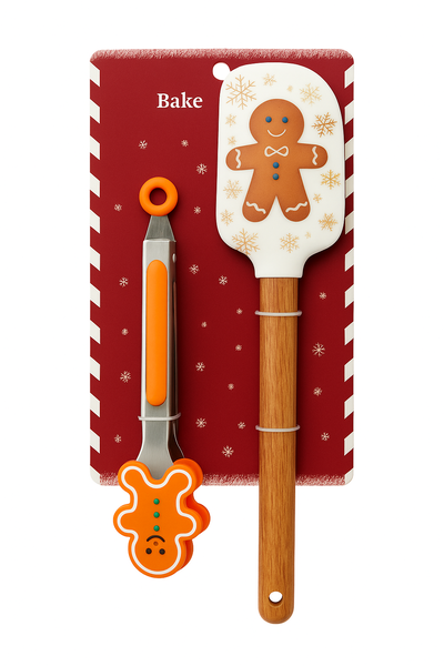 Set Navideño de espátula y pinza – Gingerbread