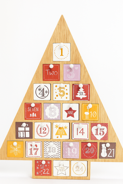  Navidad Calendario de Adviento de Madera en Forma de Árbol
