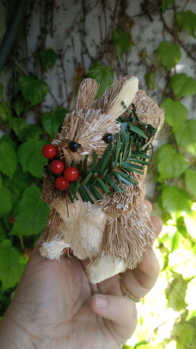 Navidad Ardilla Pequeña Corona y adorno Rojo NAVIDAD DECORACION Y6.6