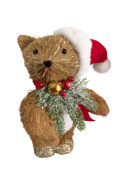 Navidad Osito navideño con gorro y detalles con brillo ✨🎅NAVIDAD DECORACION Y6.1