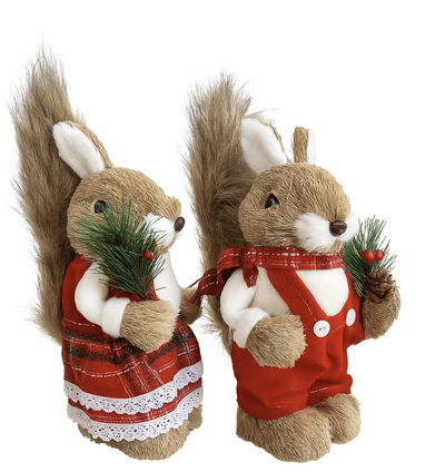 Navidad Pareja de Ardillas Elegantes NAVIDAD DECORACION Y24.7