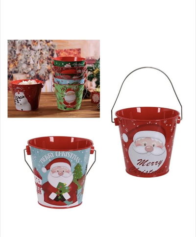 Navidad Baldes metálicos navideños – varios modelos 🎄✨Y18.2