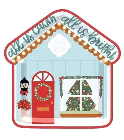 Cotillón Plato Casita de Navidad NAVIDAD DECORACION COTILLON