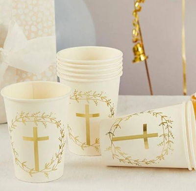 Cotillón Vaso Comunión Bautismo x8 BAUSTISMO COMUNION DECORACION