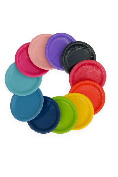 Cotillón Plato Grande Liso x10 18 cm COTILLON CUMPLEAÑOS DECORACION