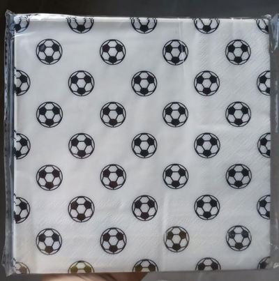 Cotillón Servilletas Pelota de Fútbol blancasx16 COTILLON CUMPLEAÑOS DECORACIÓN