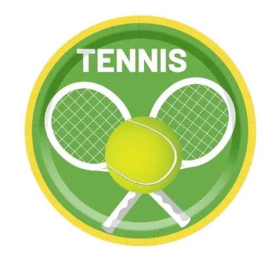 Cotillón Plato Tenis x8 CUMPLEAÑOS DECORACION TENIS