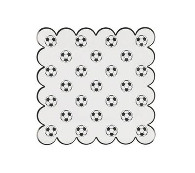Cotillón Plato de Fútbol Cuadrado X8 con bordes negros COTILLON CUMPLEAÑOS DECORACION