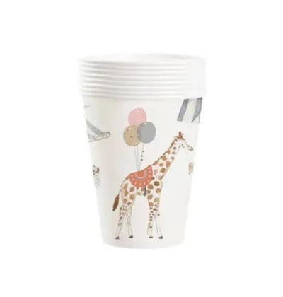 Cotillón Vaso Circo Carrousel Animales x8 COTILLON CUMPLEAÑOS DECORACION