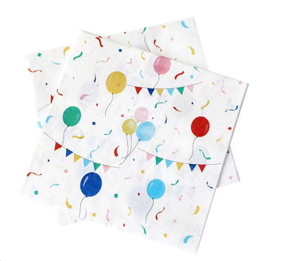 Cotillón Servilletas Globos blanca x20 COTILLON CUMPLEAÑOS DECORACION