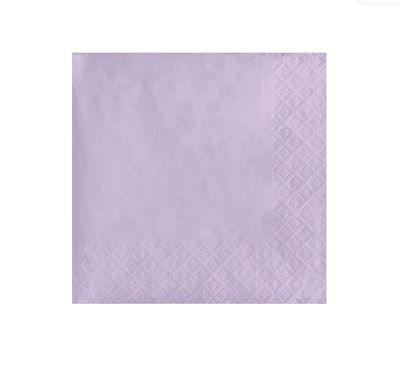 Cotillón Servilletas Violeta Pastel x20 rectas COTILLON DECORACION CUMPLEAÑOS