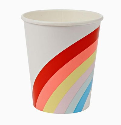 Cotillón Vaso Arco Iris x8 COTILLON CUMPLEAÑOS DECORACION