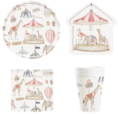 Cotillón Vaso Circo Carrousel Animales x8 COTILLON CUMPLEAÑOS DECORACION