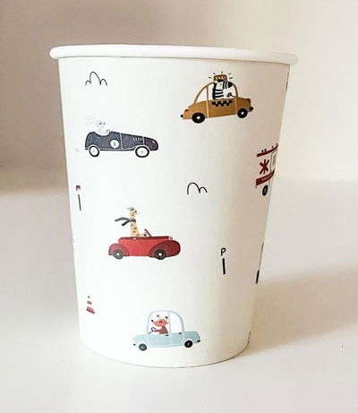 Cotillón Vaso Transporte y Animales x8 COTILLON DECORACION CUMPLEAÑOS