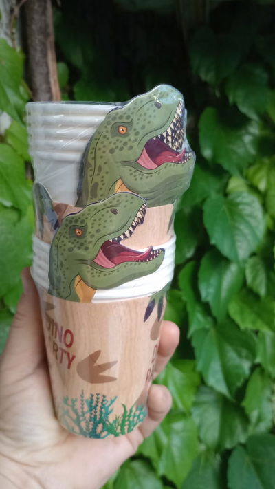 Cotillón Vaso Dino Party x8 COTILLON CUMPLEAÑOS DECORACION