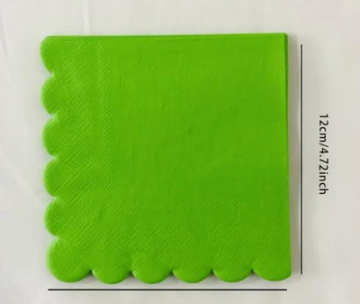 Cotillon Servilleta Verde manzana x20 con ondas COTILLON CUMPLEAÑOS DECOARACION