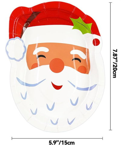 Cotillón Plato de Papá Noél x10 NAVIDAD COTILLON DECORACION