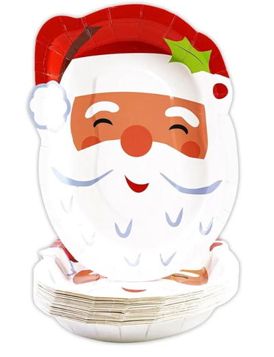 Cotillón Plato de Papá Noél x10 NAVIDAD COTILLON DECORACION