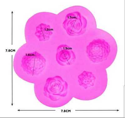 Molde de Silicona Flores x7 mini rosas y suculentas REPOSTERÍA DECORACIÓN 