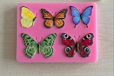 Molde de Silicona Mariposas x5 REPOSTERÍA DECORACIÓN
