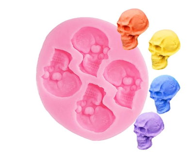 Molde de 4 calaveras Mini. DECORACIÓN PASTELERÍA 