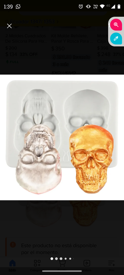 Molde de Silicona Calavera 💀 x2 DECORACIÓN REPOSTERÍA 