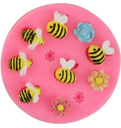 Molde de Silicona Abejas y 🐝💐 DECORACIÓN REPOSTERÍA 