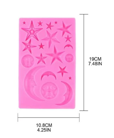 Molde de Silicona LUNA ESTRELLAS REPOSTERIA DECORACION