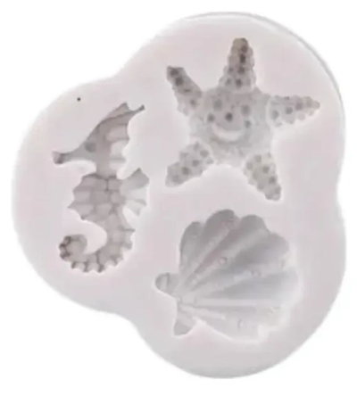 Molde de Silicona Estrella de Mar Caballito y Caracol REPOSTERIA DECORACION PORCELANA FRIA