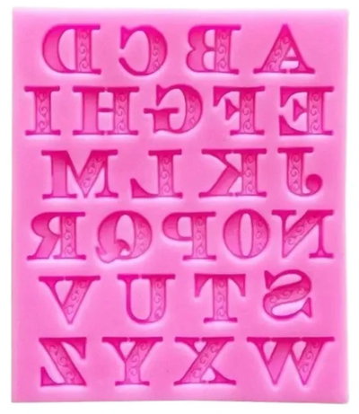 Molde de Silicona LETRAS ABC DECORACION PASTELERIA PORCELANA FRIA