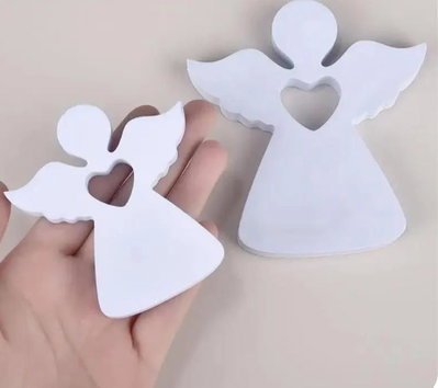Molde de Silicona Angel Corazón YESO CEMENTO VELA