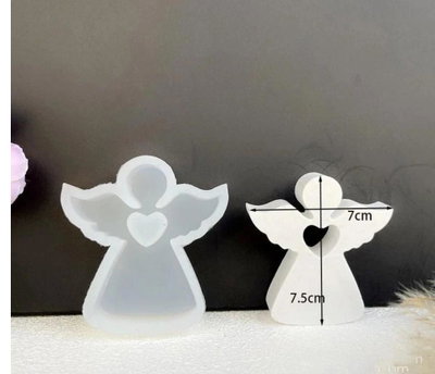Molde de Silicona Angel Corazón YESO CEMENTO VELA