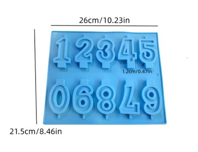 Molde de NUMEROS GRANDES CON RELIEVE VELA YESO REPOSTERIA