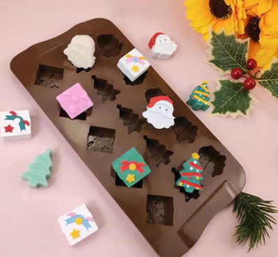 NAVIDAD Molde de Silicona Bombon REPOSTERIA CHOCOLATE VELA