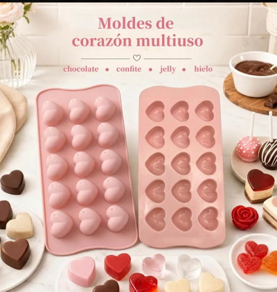 Molde de Silicona Bombón CORAZON X15 REPOSTERIA CHOCOLATE VELA