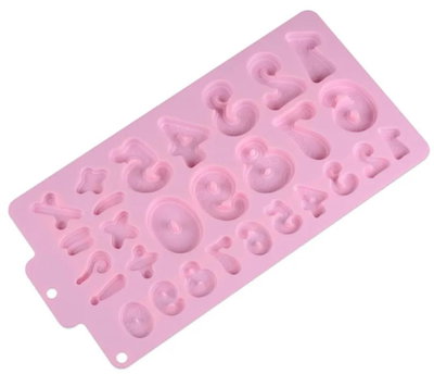 Molde de Silicona NUMEROS CHICOS Y GRANDES CON SIGNOS YESO VELA REPOSTERIA