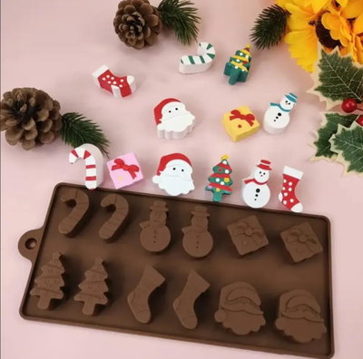 NAVIDAD Molde de Silicona BOMBON REPOSTERIA CHOCOLATE YESO